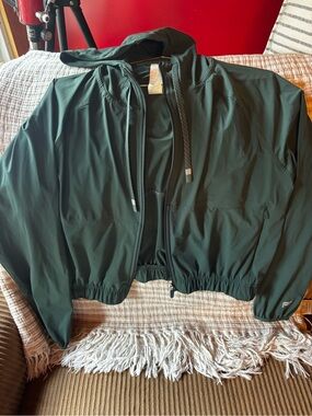 Fabletics Hooded Zip Bomber Jackets bundle -Green and Black- barely worn